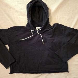 MATE the Label Black Crop Top Hoodie
